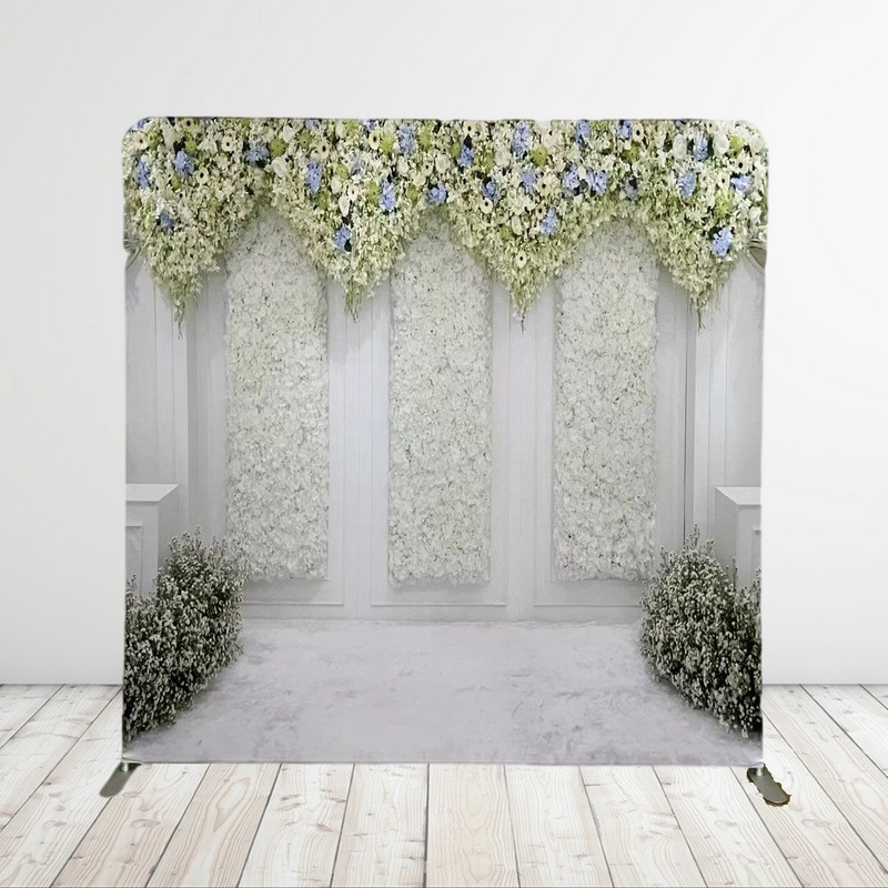 8x8ft двусторонняя наволочка на заказ, чехол с серебряными блестками, натяжной тканевый фон для фотографии, фон-подставка