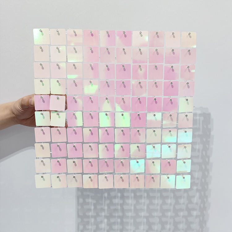 Фон для вечеринки, ветер активирует блестящие квадратные настенные панели с блестками, фоны