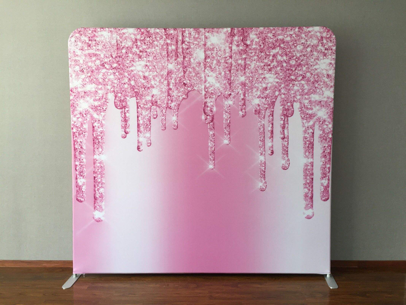 Стандартный портативный 8-футовый наволочка с алюминиевой рамой натяжной тканевый фон для мероприятий на заказ для фотобудки