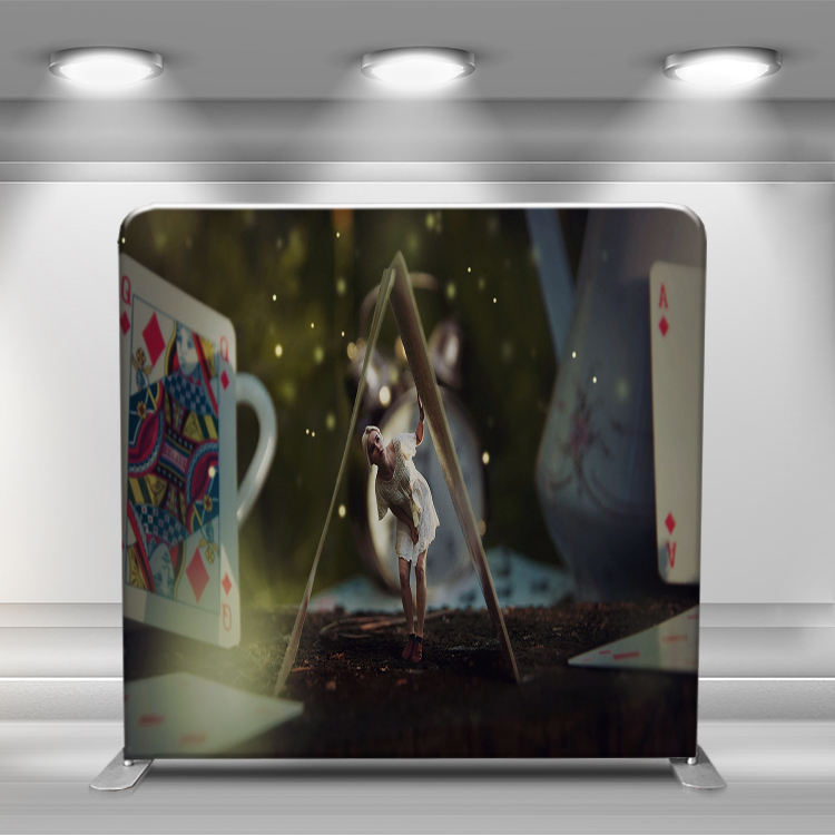 Прямая алюминиевая рама, подставка для фона из спандекса с круглой трубчатой ​​стеной, портативная натяжная ткань для фотографий