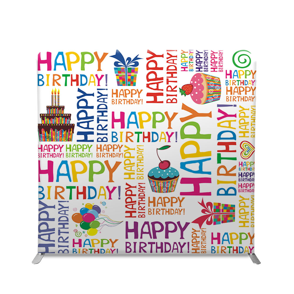 Горячая продажа напрямую с фабрики, 8-футовая прямая подставка, алюминиевая рама, натяжная ткань, фон для фотобудки, 8-футовая портативная задняя стенка