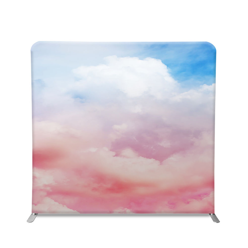 Горячая продажа напрямую с фабрики, 8-футовая прямая подставка, алюминиевая рама, натяжная ткань, фон для фотобудки, 8-футовая портативная задняя стенка