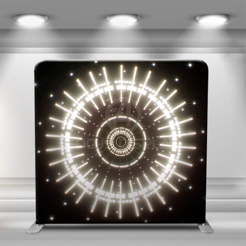Алюминиевая подставка, футуристический фон, золотые неоновые лазерные огни, украшения для фотобудки, фоны