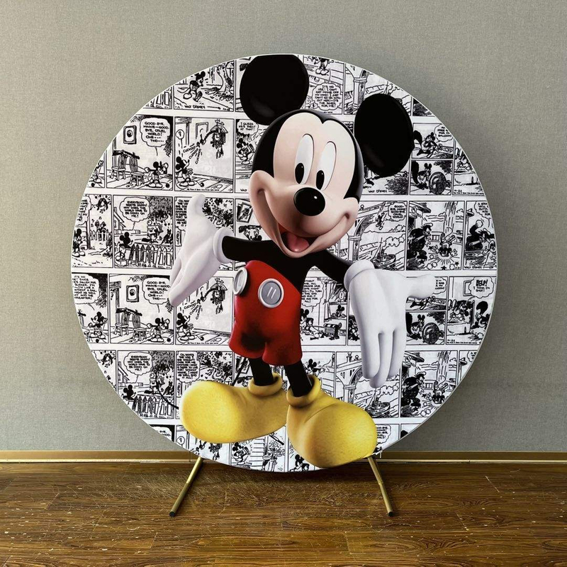 6,6 футов популярный мультяшный персонаж с необычным принтом, обложка для дня рождения, круглый фон, стена