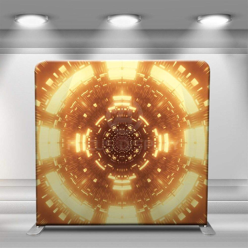 Алюминиевая подставка, футуристический фон, золотые неоновые лазерные огни, украшения для фотобудки, фоны