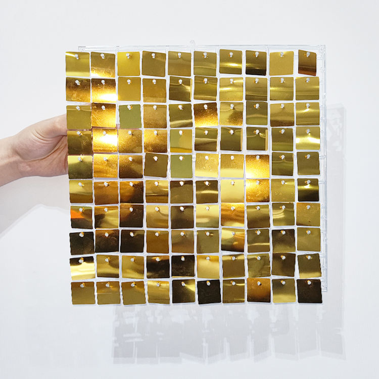 Фон для вечеринки, ветер активирует блестящие квадратные настенные панели с блестками, фоны