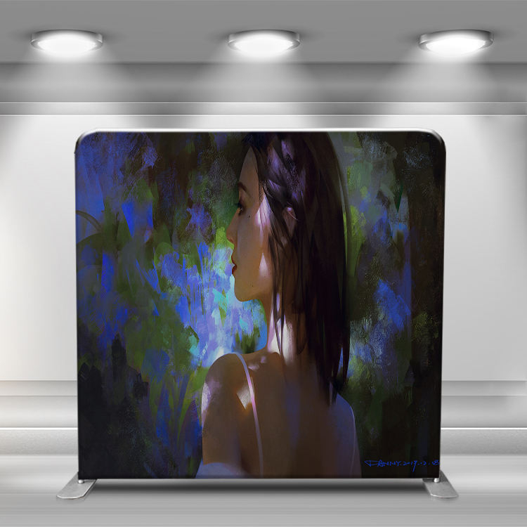 Прямая алюминиевая рама, подставка для фона из спандекса с круглой трубчатой ​​стеной, портативная натяжная ткань для фотографий