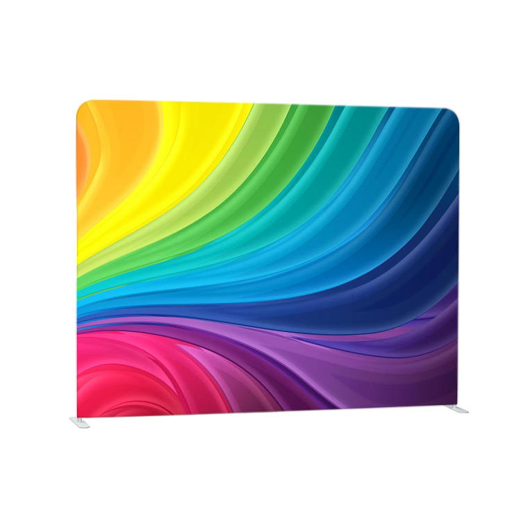 Стандартный портативный 8-футовый наволочка с алюминиевой рамой натяжной тканевый фон для мероприятий на заказ для фотобудки