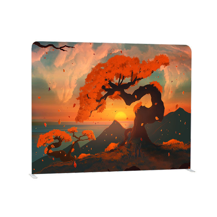 8-футовый портативный прямой алюминиевый каркас, изготовленный на заказ натяжной тканевый наволочка, фон