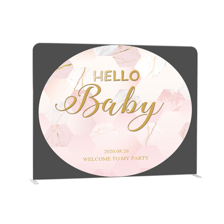 Портативная алюминиевая рамка для новорожденных, сменная натяжная тканевая наволочка на заказ, розовый фон